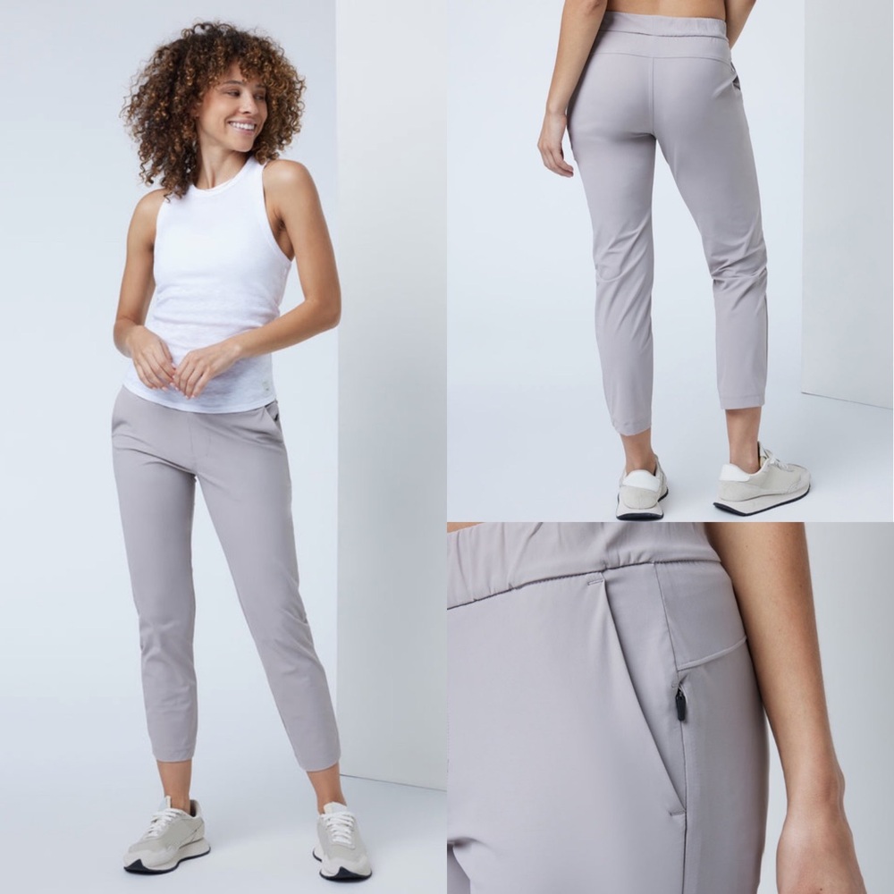 Vuori Women's Light Gray Slim Cropped Performance Pants